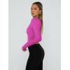 imageTrendy Queen Womens Long Sleeve Shirts Going Out Basic Crop Tops Fashion Y2k Workout Clothes Square Neck Fall OutfitsHot Pink