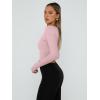 imageTrendy Queen Womens Long Sleeve Shirts Going Out Basic Crop Tops Fashion Y2k Workout Clothes Square Neck Fall OutfitsPink
