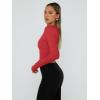 imageTrendy Queen Womens Long Sleeve Shirts Going Out Basic Crop Tops Fashion Y2k Workout Clothes Square Neck Fall OutfitsRed
