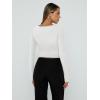 imageTrendy Queen Womens Long Sleeve Shirts Going Out Basic Crop Tops Fashion Y2k Workout Clothes Square Neck Fall OutfitsWhite