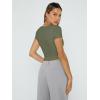 imageTrendy Queen Womens Square Neck Going Out Crop Tops Short Sleeve T Shirts Summer Cute Clothes Basics TeesArmygreen