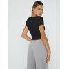 imageTrendy Queen Womens Square Neck Going Out Crop Tops Short Sleeve T Shirts Summer Cute Clothes Basics TeesBlack