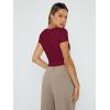 imageTrendy Queen Womens Square Neck Going Out Crop Tops Short Sleeve T Shirts Summer Cute Clothes Basics TeesBurgundy
