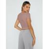 imageTrendy Queen Womens Square Neck Going Out Crop Tops Short Sleeve T Shirts Summer Cute Clothes Basics TeesCoffeegrey