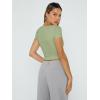 imageTrendy Queen Womens Square Neck Going Out Crop Tops Short Sleeve T Shirts Summer Cute Clothes Basics TeesGreen