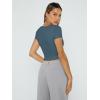 imageTrendy Queen Womens Square Neck Going Out Crop Tops Short Sleeve T Shirts Summer Cute Clothes Basics TeesHazeblue