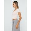 imageTrendy Queen Womens Square Neck Going Out Crop Tops Short Sleeve T Shirts Summer Cute Clothes Basics TeesLightapricot
