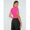 imageTrendy Queen Womens Square Neck Going Out Crop Tops Short Sleeve T Shirts Summer Cute Clothes Basics TeesNeonpink