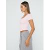 imageTrendy Queen Womens Square Neck Going Out Crop Tops Short Sleeve T Shirts Summer Cute Clothes Basics TeesPink