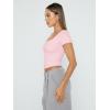 imageTrendy Queen Womens Square Neck Going Out Crop Tops Short Sleeve T Shirts Summer Cute Clothes Basics TeesSakurapink