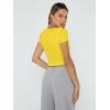 imageTrendy Queen Womens Square Neck Going Out Crop Tops Short Sleeve T Shirts Summer Cute Clothes Basics TeesYellow