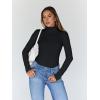 imageTrendy Queen Womens Turtleneck Long Sleeve Shirts Fall Fashion Basic Thermal Underwear Tops Winter Clothes 2025Black