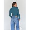 imageTrendy Queen Womens Turtleneck Long Sleeve Shirts Fall Fashion Basic Thermal Underwear Tops Winter Clothes 2025Blue