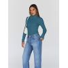 imageTrendy Queen Womens Turtleneck Long Sleeve Shirts Fall Fashion Basic Thermal Underwear Tops Winter Clothes 2025Blue