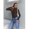 imageTrendy Queen Womens Turtleneck Long Sleeve Shirts Fall Fashion Basic Thermal Underwear Tops Winter Clothes 2025Coffee