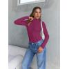 imageTrendy Queen Womens Turtleneck Long Sleeve Shirts Fall Fashion Basic Thermal Underwear Tops Winter Clothes 2025Fuchsia