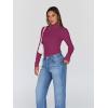 imageTrendy Queen Womens Turtleneck Long Sleeve Shirts Fall Fashion Basic Thermal Underwear Tops Winter Clothes 2025Fuchsia
