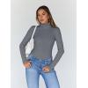 imageTrendy Queen Womens Turtleneck Long Sleeve Shirts Fall Fashion Basic Thermal Underwear Tops Winter Clothes 2025Grey