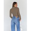 imageTrendy Queen Womens Turtleneck Long Sleeve Shirts Fall Fashion Basic Thermal Underwear Tops Winter Clothes 2025Light Brown