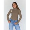 imageTrendy Queen Womens Turtleneck Long Sleeve Shirts Fall Fashion Basic Thermal Underwear Tops Winter Clothes 2025Light Brown