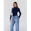 imageTrendy Queen Womens Turtleneck Long Sleeve Shirts Fall Fashion Basic Thermal Underwear Tops Winter Clothes 2025Navy