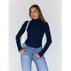 imageTrendy Queen Womens Turtleneck Long Sleeve Shirts Fall Fashion Basic Thermal Underwear Tops Winter Clothes 2025Navy