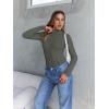 imageTrendy Queen Womens Turtleneck Long Sleeve Shirts Fall Fashion Basic Thermal Underwear Tops Winter Clothes 2025Olive