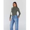 imageTrendy Queen Womens Turtleneck Long Sleeve Shirts Fall Fashion Basic Thermal Underwear Tops Winter Clothes 2025Olive