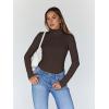 imageTrendy Queen Womens Turtleneck Long Sleeve Shirts Fall Fashion Basic Thermal Underwear Tops Winter Clothes 2025Orange