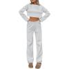 imageTrendy Queen Sweatsuits Women 2 Piece Outfits Lounge Matching Sets Comfy Clothing Two Piece Sweat Set Tracksuits Fashion 2025Grey