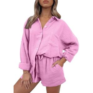 imageTrendy Queen 2 Piece Sets For Women Lounge Wear Pajama Matching Long Sleeve Two Piece Spring Outfits Fashion Tracksuit 2025Pink