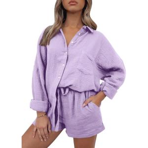 imageTrendy Queen 2 Piece Sets For Women Lounge Wear Pajama Matching Long Sleeve Two Piece Spring Outfits Fashion Tracksuit 2025Purple