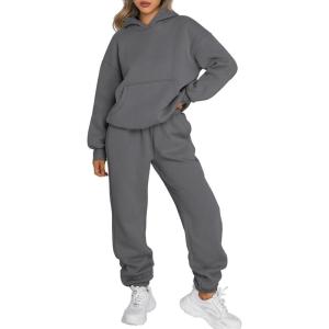 imageTrendy Queen Sweatsuits Women 2 Piece Outfit Two Piece Lounge Sets Hoodies and Sweatpants Fall Fashion Clothes 2025 TracksuitBlackgrey