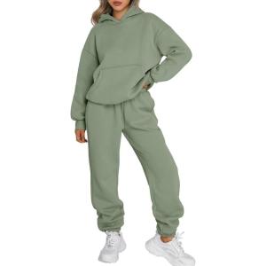 imageTrendy Queen Sweatsuits Women 2 Piece Outfit Two Piece Lounge Sets Hoodies and Sweatpants Fall Fashion Clothes 2025 TracksuitGreen