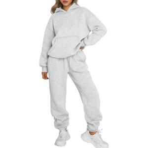 imageTrendy Queen Sweatsuits Women 2 Piece Outfit Two Piece Lounge Sets Hoodies and Sweatpants Fall Fashion Clothes 2025 TracksuitGrey