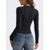 imageTrendy Queen Long Sleeve Shirts for Women 2024 Fall Fashion V Neck Basics Crop Tops Layering Slim Fitted Y2K TopsBlack