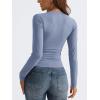 imageTrendy Queen Long Sleeve Shirts for Women 2024 Fall Fashion V Neck Basics Crop Tops Layering Slim Fitted Y2K TopsBlue Gray