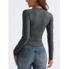 imageTrendy Queen Long Sleeve Shirts for Women 2024 Fall Fashion V Neck Basics Crop Tops Layering Slim Fitted Y2K TopsGray
