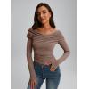 imageTrendy Queen Women Off The Shoulder Tops Going Out Long Sleeve Shirts Sexy Cute Y2K Basic Tee Clothes Fall FashionCoffeegrey