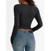 imageTrendy Queen Womens Asymmetrical Long Sleeve Going Out Tops One Shourlder Slim Fit Shirts Y2k Outfits Clothes 2025Black