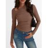 imageTrendy Queen Womens Asymmetrical Long Sleeve Going Out Tops One Shourlder Slim Fit Shirts Y2k Outfits Clothes 2025Coffee