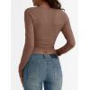 imageTrendy Queen Womens Asymmetrical Long Sleeve Going Out Tops One Shourlder Slim Fit Shirts Y2k Outfits Clothes 2025Coffee