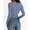 imageTrendy Queen Womens Asymmetrical Long Sleeve Going Out Tops One Shourlder Slim Fit Shirts Y2k Outfits Clothes 2025Grey Blue
