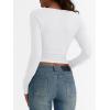 imageTrendy Queen Womens Asymmetrical Long Sleeve Going Out Tops One Shourlder Slim Fit Shirts Y2k Outfits Clothes 2025White