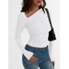 imageTrendy Queen Womens Asymmetrical Long Sleeve Going Out Tops One Shourlder Slim Fit Shirts Y2k Outfits Clothes 2025White
