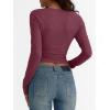 imageTrendy Queen Womens Asymmetrical Long Sleeve Going Out Tops One Shourlder Slim Fit Shirts Y2k Outfits Clothes 2025Wine Red