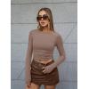imageTrendy Queen Womens Boat Neck Tops Long Sleeve Shirts Casual Fitted Tee Shirts Solid Color Fall Basic ClothesCoffeegray