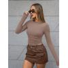 imageTrendy Queen Womens Boat Neck Tops Long Sleeve Shirts Casual Fitted Tee Shirts Solid Color Fall Basic ClothesCoffeegray