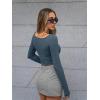 imageTrendy Queen Womens Boat Neck Tops Long Sleeve Shirts Casual Fitted Tee Shirts Solid Color Fall Basic ClothesHazeblue