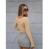 imageTrendy Queen Womens Boat Neck Tops Long Sleeve Shirts Casual Fitted Tee Shirts Solid Color Fall Basic ClothesKhaki
